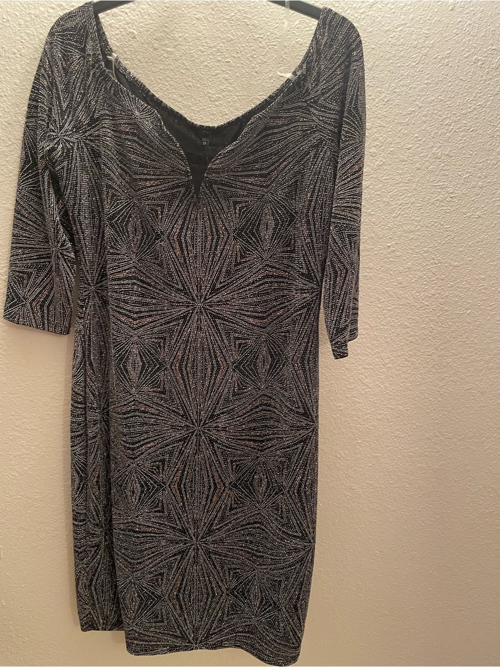 Black Metallic Bodycon off shoulder Plus size dress